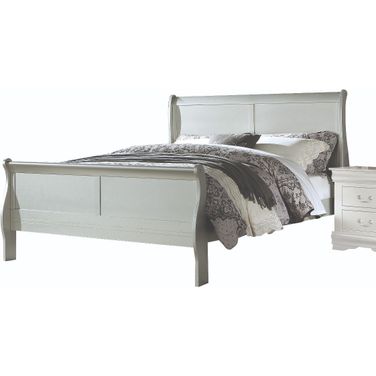 Furniture Louis Philippe Series King Size Sleigh Bed In Dark Gray
