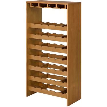 Acme Hanzi Wine Cabinet In Oak Finish