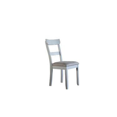 House Marchese Side Chair In Two Tone Gray Fabric And Pearl Gray Finish