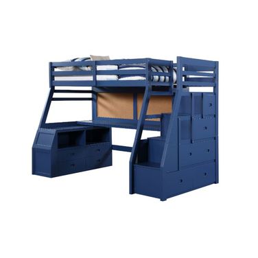 Acme Jason Ii Storage Twin Loft Bed In Navy Blue