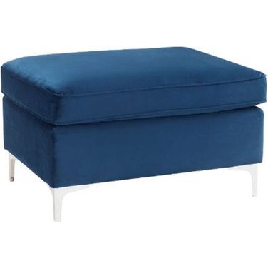 Acme Jaszira Ottoman In Blue Velvet