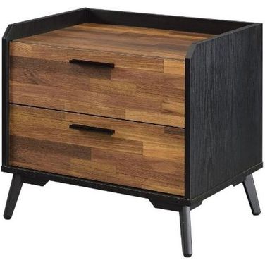 Acme Jiranty Accent Table In Walnut And Black Finish