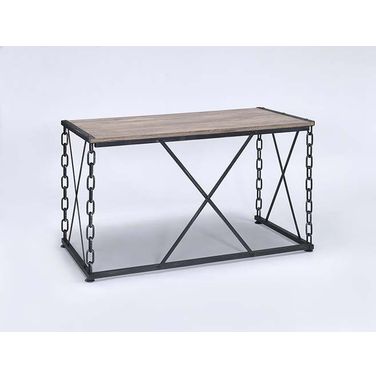 Acme Jodie Console Table In Rustic Oak and Antique Black Finish