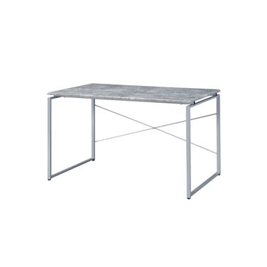 Acme Jurgen Desk In Faux Concrete And Silver
