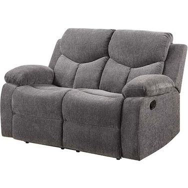 Acme Kalen Motion Loveseat In Gray Chenille