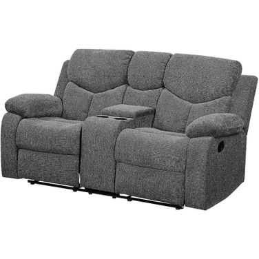 Acme Kalen Motion Loveseat With Console In Gray Chenille