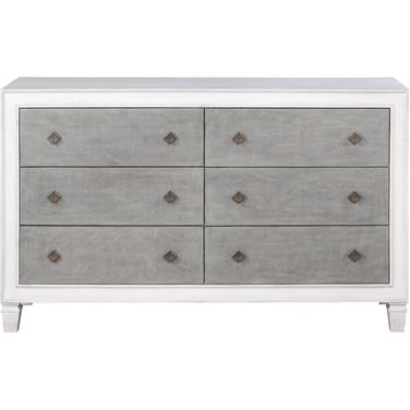 Acme Katia Dresser In Rustic Gray And White Finish