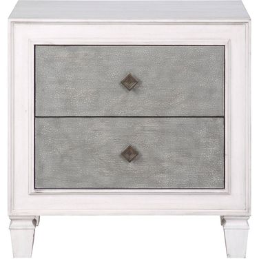 Acme Katia Nightstand In Rustic Gray And White Finish