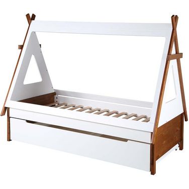 Acme Loreen Twin Bed In Oak And White Finish