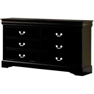 Acme Louis Philippe III 6-Drawer Dresser in Black