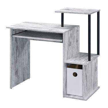 Acme Lyphre Computer Desk In Antique White And Black Finish