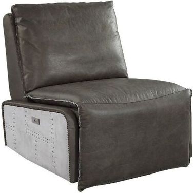 Acme Metier Power Motion Recliner In Gray Top Grain Leather