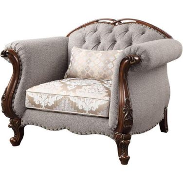 Miyeon Chair With 1 Pillow In Fabric And Cherry