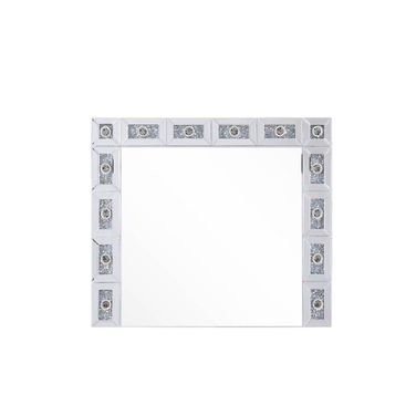 Acme Noralie Wall Decor With Led In Mirrored And Faux Diamonds 97746