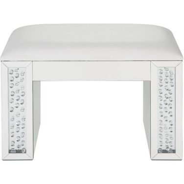 Acme Nysa Vanity Stool In Ivory