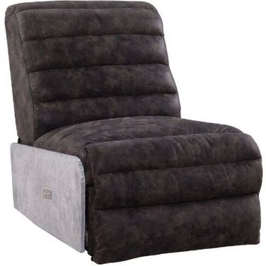 Acme Okzuil Power Motion Recliner In 2-Tone Gray Top Grain Leather