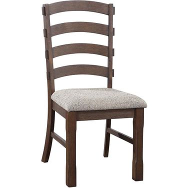 Acme Pascaline Side Chair Set Of 2 In Rustic Brown And Oak Finish