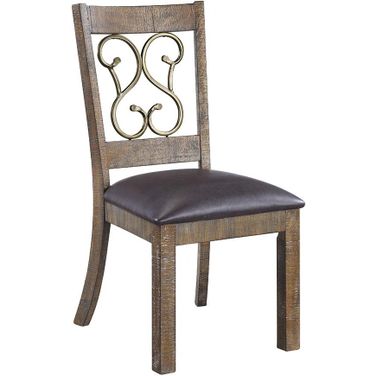 Acme Raphaela Side Chair Set Of 2 In Weathered Cherry Finish