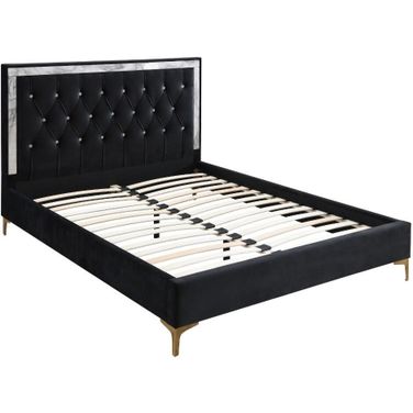 Acme Rowan Eastern King Bed In Black Fabric