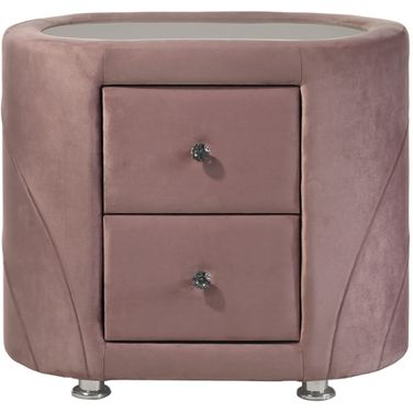 Acme Salonia Nightstand In Pink Velvet