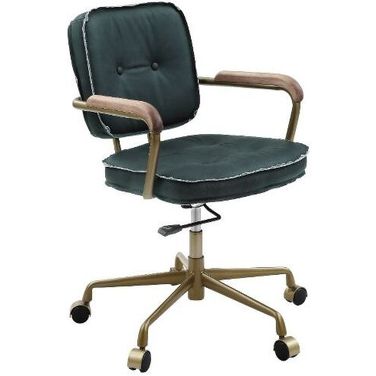 Acme Siecross Office Chair In Emerald Green Leather