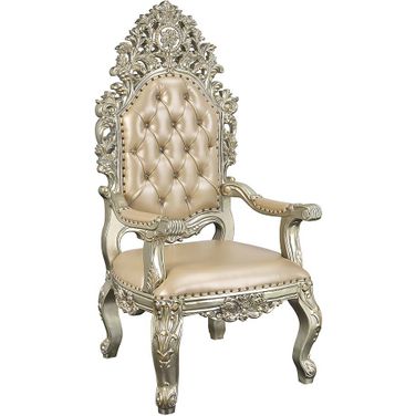 Acme Sorina Arm Chair Set Of 2 In Antique Gold Finish