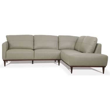 Acme Tampa Sectional Sofa In Airy Green Leather
