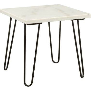 Telestis End Table in White/Black
