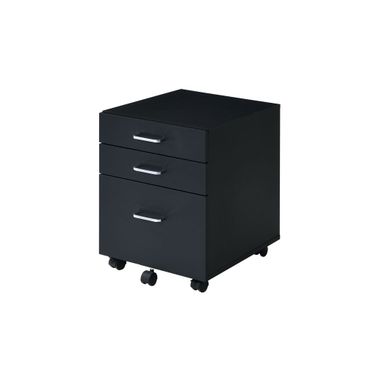 Acme Tennos Cabinet In Black And Chrome Finish