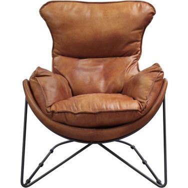 Acme Thurshan Accent Chair In Aperol Top Grain Leather and Black Finish