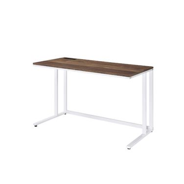 Acme Tyrese Built-In Usb Port Writing Desk In Walnut And White Finish