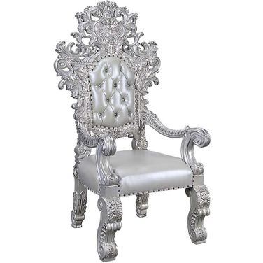 Acme Valkyrie Arm Chair Set Of 2 In Light Gold And Gray Finish