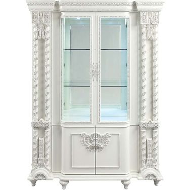 Acme Vanaheim Curio In Antique White Finish