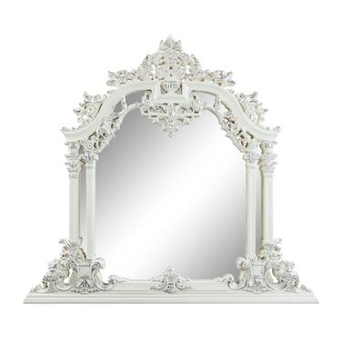 Acme Vanaheim Mirror In Antique White Finish LV00807
