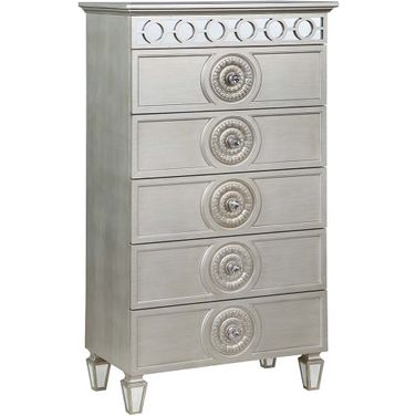 Acme Varian Chest In Silver and Mirrored Finish