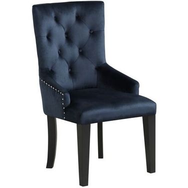 Varian II Side Chair In Black Velvet And Black Finish