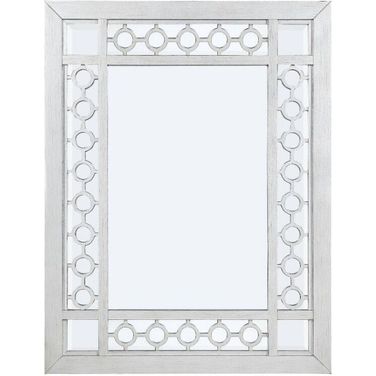 Acme Varian Mirror In Mirrored And Antique Platinum
