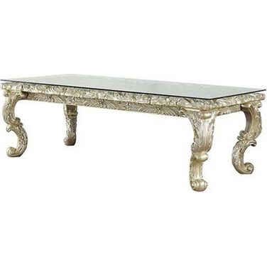 Acme Vatican Dinning Table In Champagne Silver Finish
