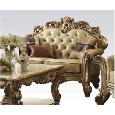 Acme Vendome Loveseat in Gold Patina