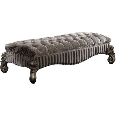 Acme Versailes Bench In Antique Platinum