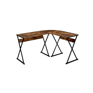 Acme Zafiri Writing Desk In Weathered Oak And Black Finish