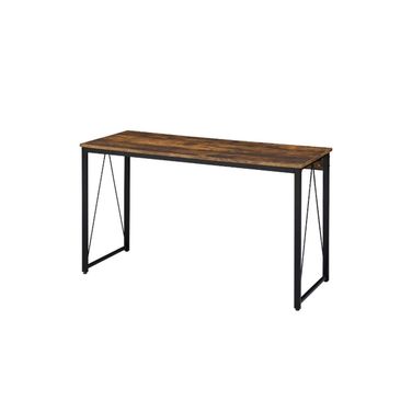 Zaidin 47 Inch Writing Desk In Weathered Oak And Black Finish
