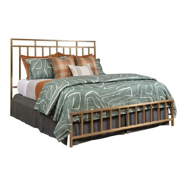 Acquisitions Aspire Queen Metal Bed In Brushed Gold