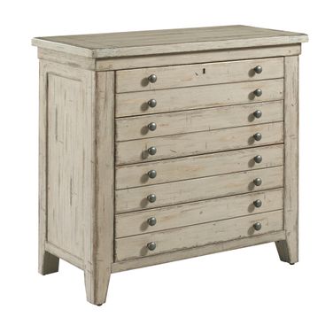Brimley Map Drawer Bachalor Chest In Cameo
