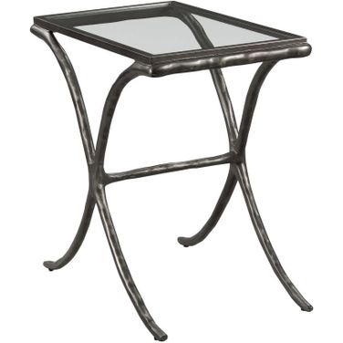 Milan Chairside Table In Hammered Steel