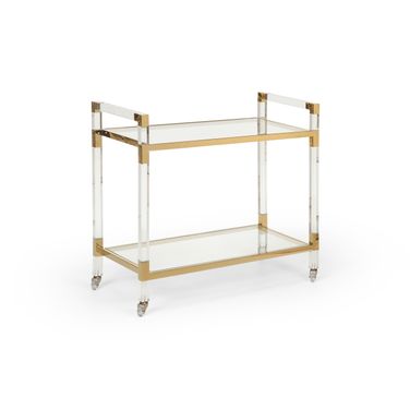 Acrylic Bar Cart In Clear and Gold