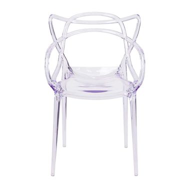 Acrylic Open Back Dining Arm Chair In Clear