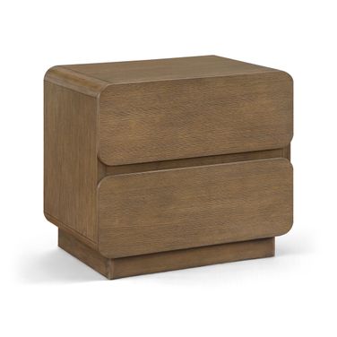 Adagio Solid Wood and Oak Veneer Nightstand In Brown