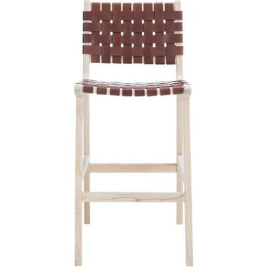 Adah Leather Bar Stool in Cognac