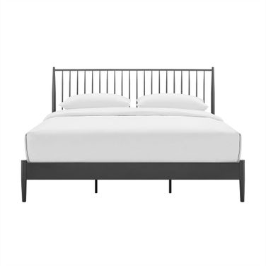 Adair Spindle Metal King Platform Bed In Charcoal